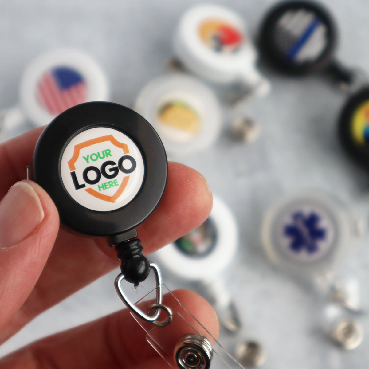 Badge Reel Float Custom Badge Reels with Swivel Spring Clip - Personalized Bulk ID Badge ...
