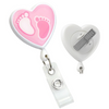 Custom Heart Shaped Badge Reel With Rotating Spring Clip