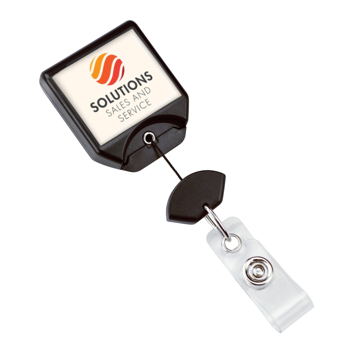 Personalized B-REEL Retractable Badge Reel with Belt Clip - Upload Your Logo