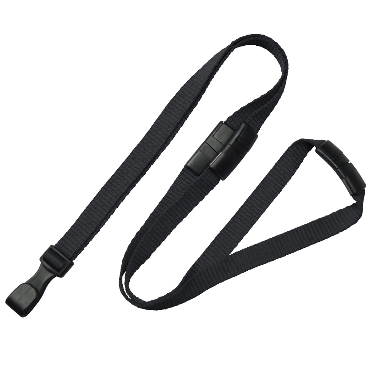 2137-3001 Black Triple Breakaway Lanyard with 3  Quick Release Safety Clasps