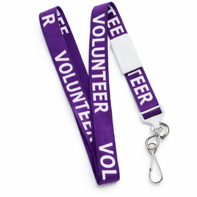 Purple "Volunteer" Breakaway Lanyard W/ Swivel Hook 2138-5230