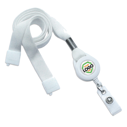 A Breakaway Lanyard with Custom Badge Reel Combo - Add Your Logo to Customize, featuring a custom logo in the center. Sold by Specialist ID.