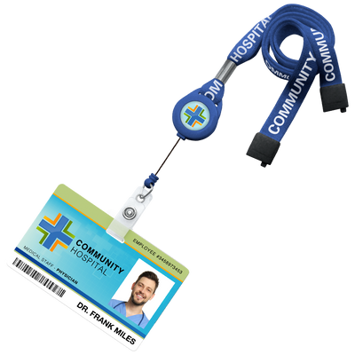 Custom Silk Screen Breakaway 5/8" Lanyard With Custom Badge Reel Combo