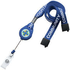 Silk screen printed 5/8 inch breakaway lanyard with white ink
