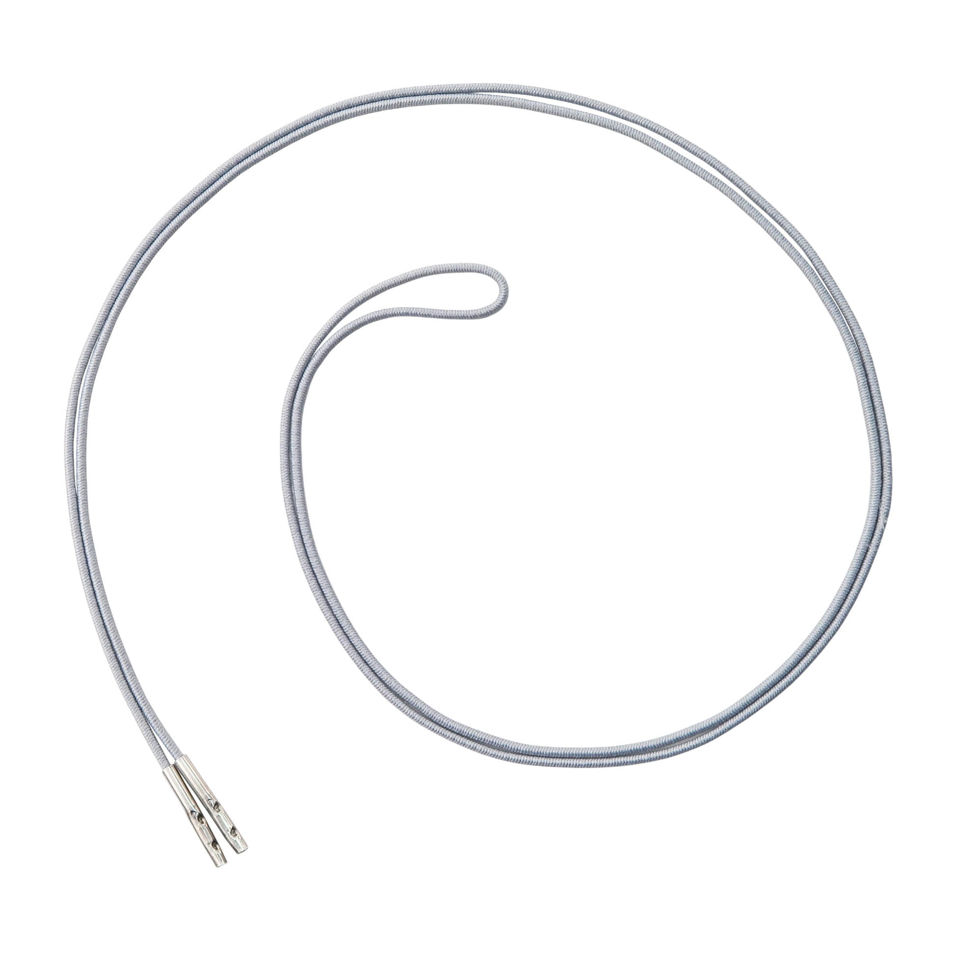 The Elastic No-Twist Neck Cord for ID Event Badge Holders (2140-15XX Series) is coiled on a white background—perfect for securing badges at events or as a unique DIY accessory with its flexible, durable design.