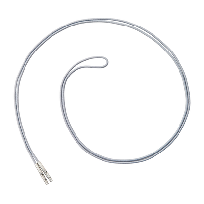 The Elastic No-Twist Neck Cord for ID Event Badge Holders (2140-15XX Series) is coiled on a white background—perfect for securing badges at events or as a unique DIY accessory with its flexible, durable design.