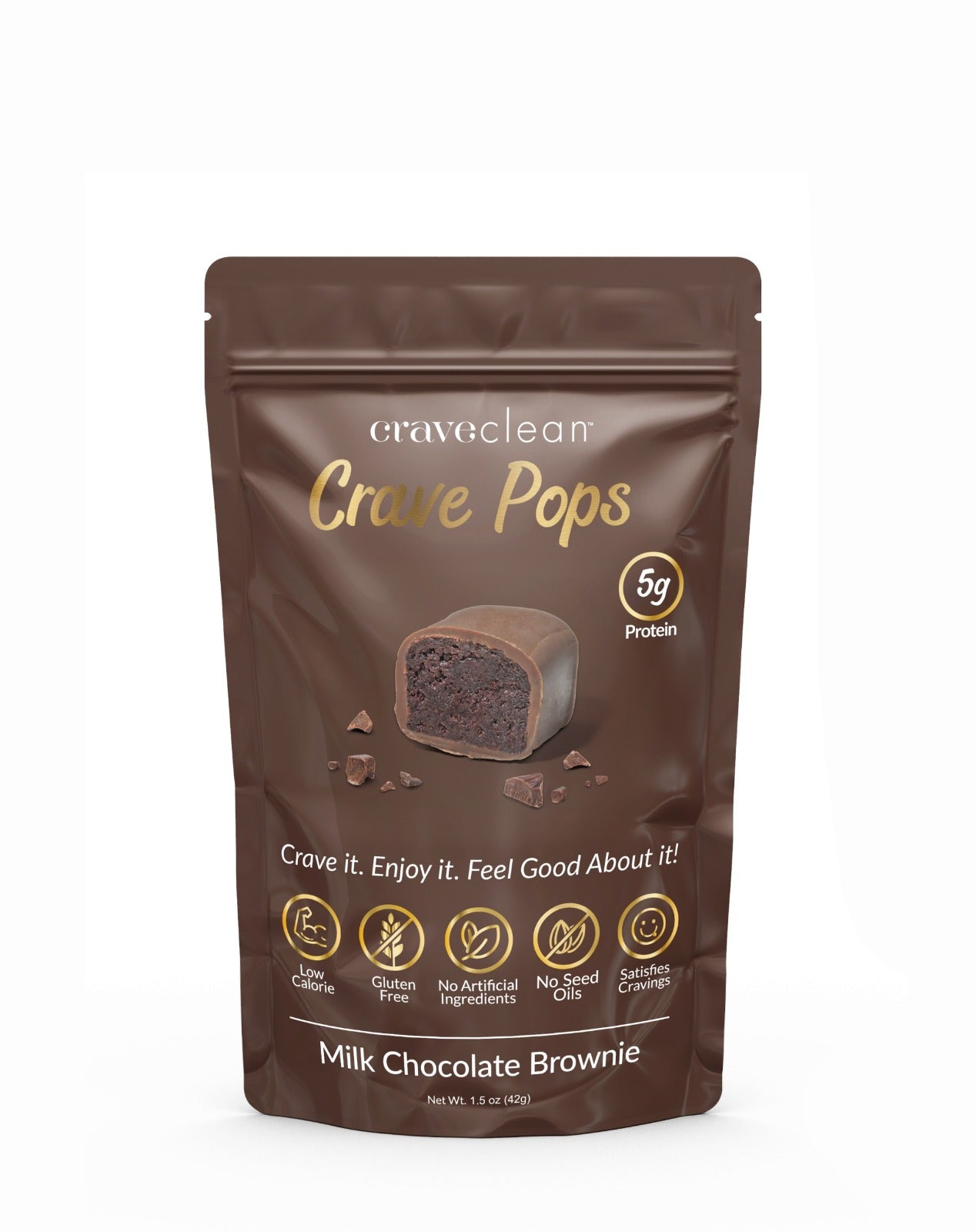 Crave Pops Milk Chocolate Brownie bag