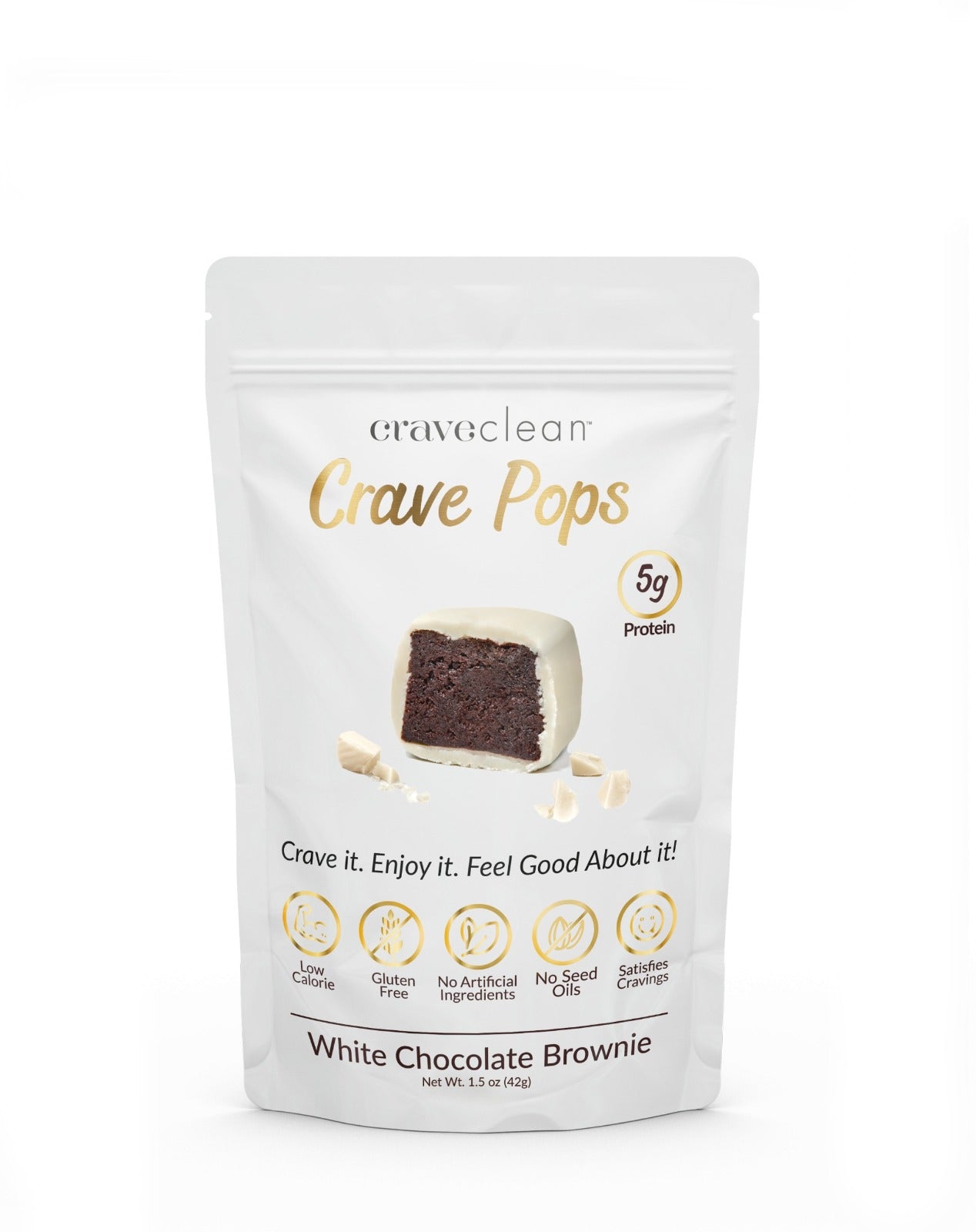 Crave Pops White Chocolate Brownie bag