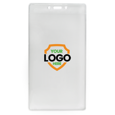 Customizable 4 X 7 Clear Vertical Large Event Badge Holder (306-4258)