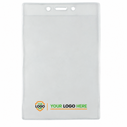 306-46 badge holder with a small shield and horizontal Your Logo Here branding along the bottom.