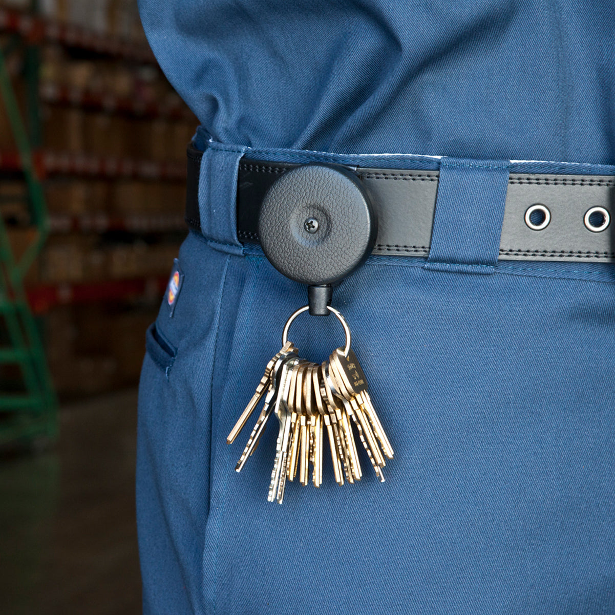KEY-BAK #5B Heavy Duty Retractable Key Reel With Chain & Belt Clip - Keep Your Keys Handy!