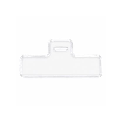A Horizontal Half Card Vinyl Holder with Slot (P/N 504-HC2) for credit card size ID badges with a horizontal slot for attachment.
