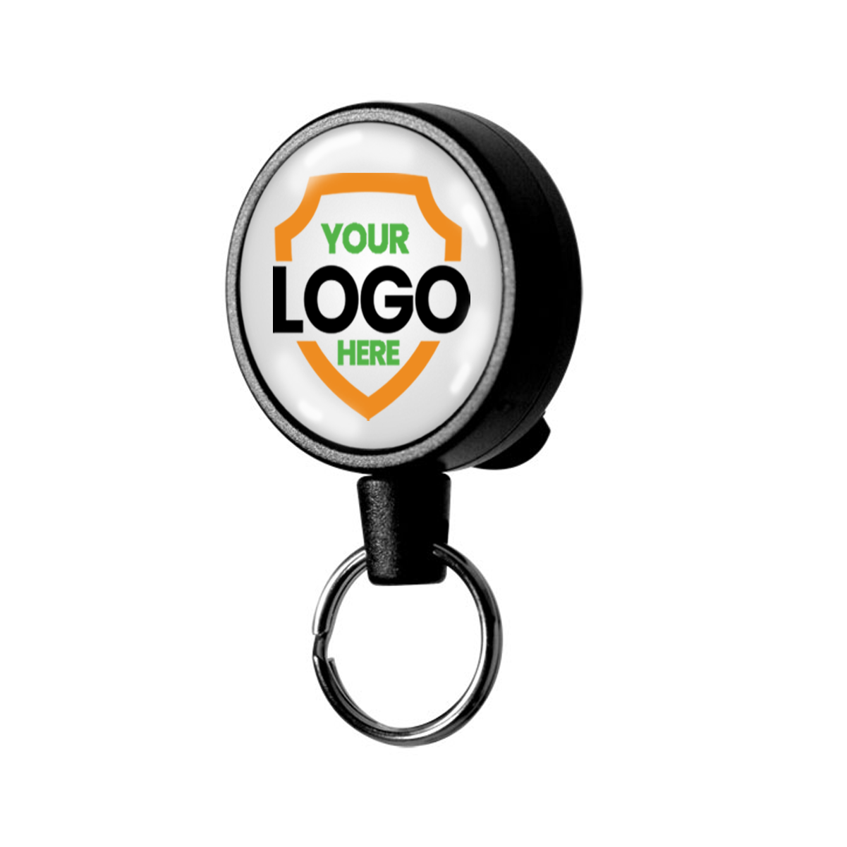 Customizable Key-Bak Mid Size Key Ring Badge Reel with Belt Clip (#6) - Add Your Logo