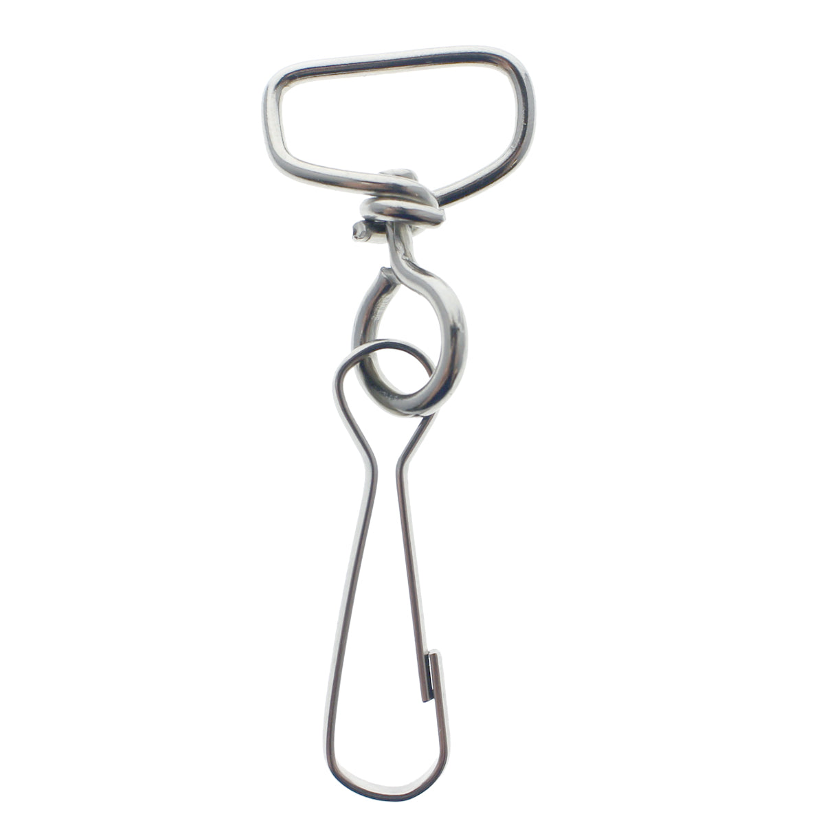 Swivel metal J hook clasp with smooth, wide 3/4"D ring for Lanyard and Craft Making Accessories