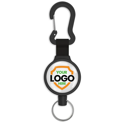 Customizable Key-Bak 6C Carabiner Badge Reel -  Retractable Keychain Reel with 36" Cord and Easy Logo Upload