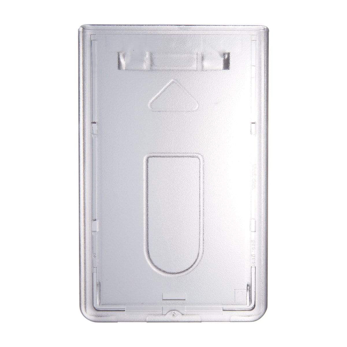 Premium Top Load Slim Rigid Plastic ID Badge Holder (706-N) features an easy access thumb slide for quick removal—ideal for protecting, storing, and displaying identification or access cards.