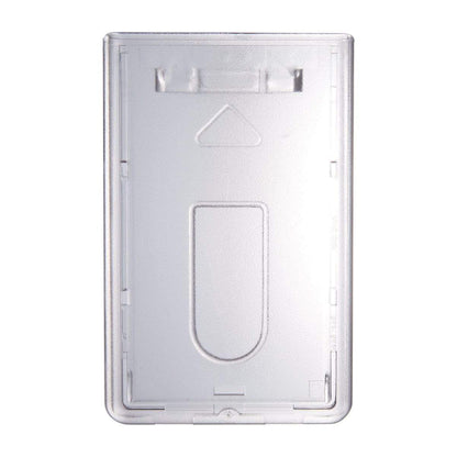 Premium Top Load Slim Rigid Plastic ID Badge Holder (706-N) features an easy access thumb slide for quick removal—ideal for protecting, storing, and displaying identification or access cards.