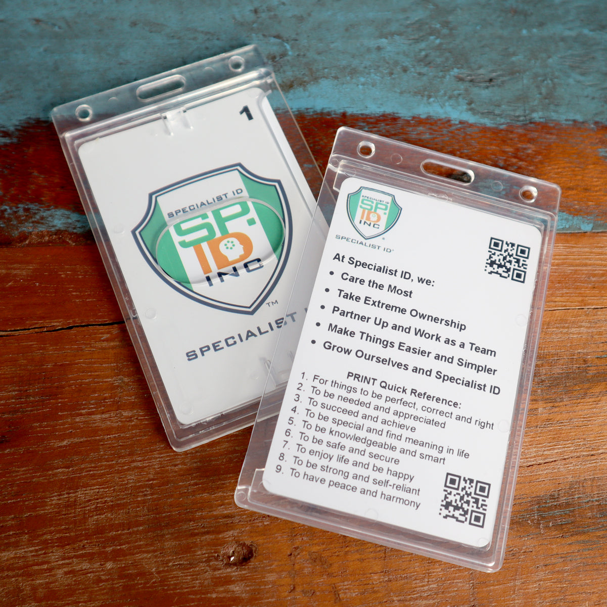 Vertical Crystal Clear Badge Holder - Hard Plastic