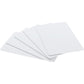 A fanned-out stack of five blank cards from the 500 Pack - Standard CR80 30mil Composite PVC/Poly Cards, ideal for company ID and security systems, is displayed on a white background. Sold by Specialist ID. 