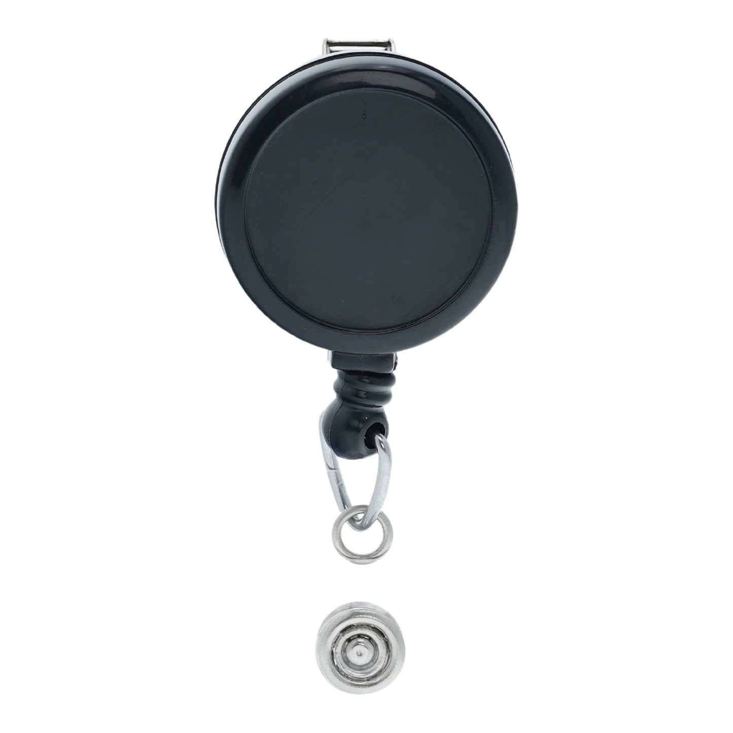 Black Max Label Badge Reel with 1-Inch Smooth Face and Swivel Spring Clip (909-I-BLK)