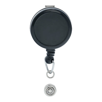 Black Max Label Badge Reel with 1-Inch Smooth Face and Swivel Spring Clip (909-I-BLK)
