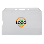 Customizable Side Load Rigid Clear Horizontal Badge Holder (AC-913) - Add Your Logo