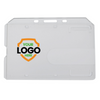 Customizable Side Load Rigid Clear Horizontal Badge Holder (AC-913) - Add Your Logo