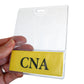 CNA BadgeBottoms 2 in 1 Badge Buddy and ID Badge Holder horizontal - Vinyl Sleeve for ID Card and Badge Bottom for Role Tag - Double Sided Print