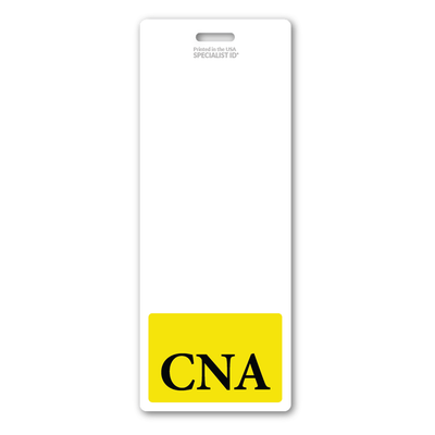 C.N.A. XL Badge Buddy - Oversized Vertical Hospital ID Role Identifier (Yellow Border)
