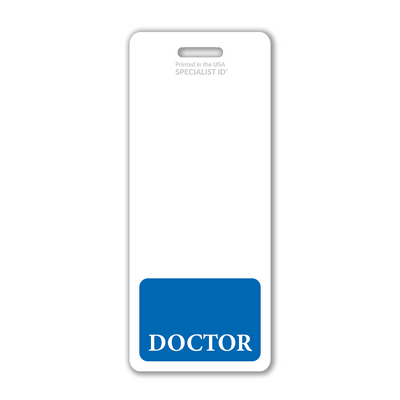 Doctor Resident XL Badge Buddy - Oversized Vertical Hospital ID Role Identifier