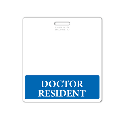 The Extra Large DOCTOR RESIDENT Badge Buddy, an XL Badge Backer designed for Doctor Residents, acts as a healthcare identification tool and doubles as a badge buddy for medical professionals in training.