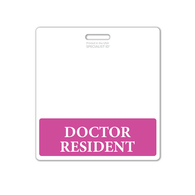 Doctor Resident XL Badge Buddy - Oversized Horizontal Hospital ID Role Identifier