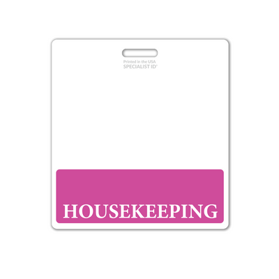 Housekeeping XL Badge Buddy - Oversized Horizontal Hospital ID Role Identifier