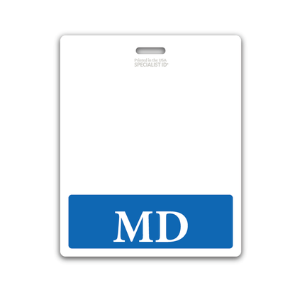 extra large and Long MD badge buddy with blue border - double side print
