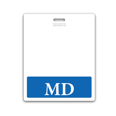 MD Medical Doctor XL Badge Buddy - Oversized Horizontal Hospital ID Role Identifier