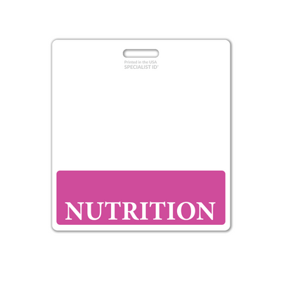 Nutrition XL Badge Buddy - Oversized Horizontal Hospital ID Role Identifier