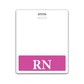 Oversized RN Badge Buddy Horizontal with Hot Pink Border - XL ID Badge Backer for Nurses - Double Sided Print