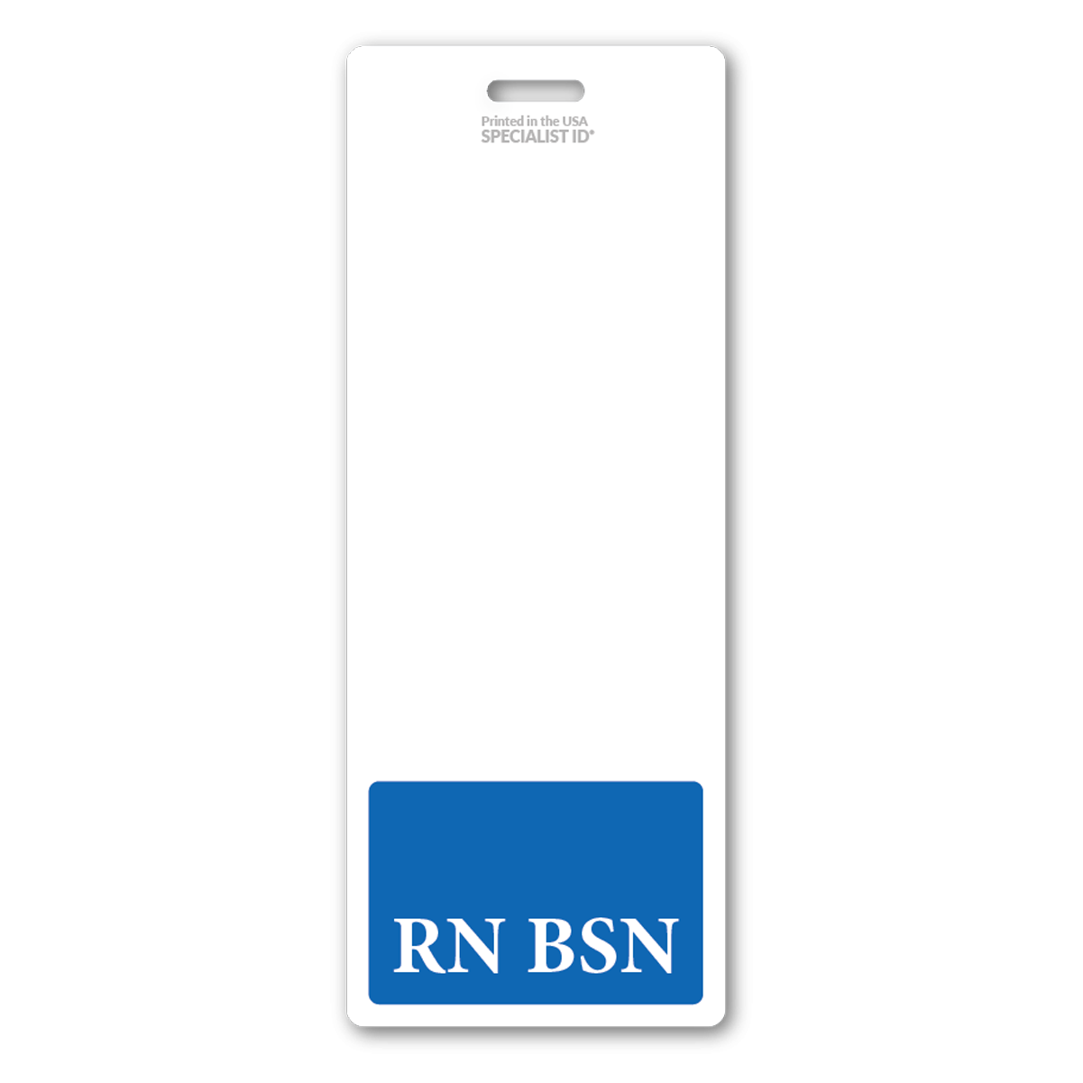 Oversized RN BSN Badge Buddy - Extra Long ID Badge Buddy for Registered Nurses with a Bachelors of Science in Nursing, framed in a Blue Border