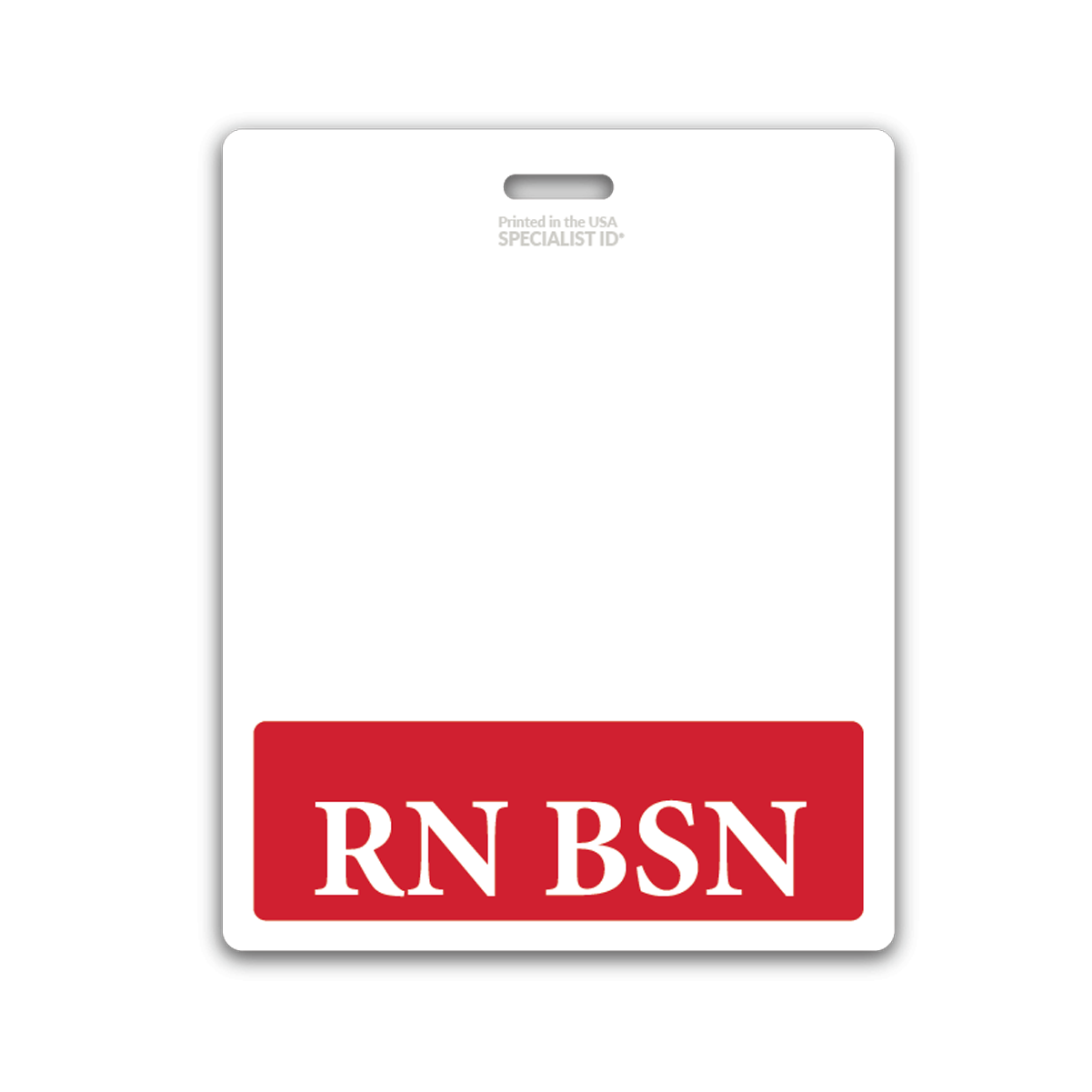 Extra Large and Long RN BSN Badge Buddy with Red Border - Double Side Print