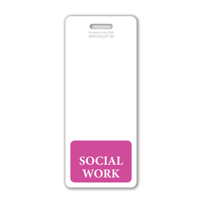 Socialwork XL Badge Buddy - Oversized Vertical Hospital ID Role Identifier