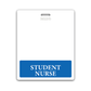 Extra Large and Long Student Nurse Badge Buddy with Blue Border - Double Side Print