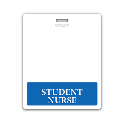Student Nurse XL Badge Buddy - Oversized Horizontal Hospital ID Role Identifier (Blue Border)