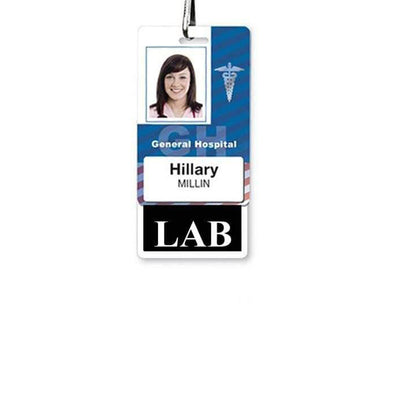 LAB Badge Buddy - Vertical Hospital ID Role Identifier (Black Border)