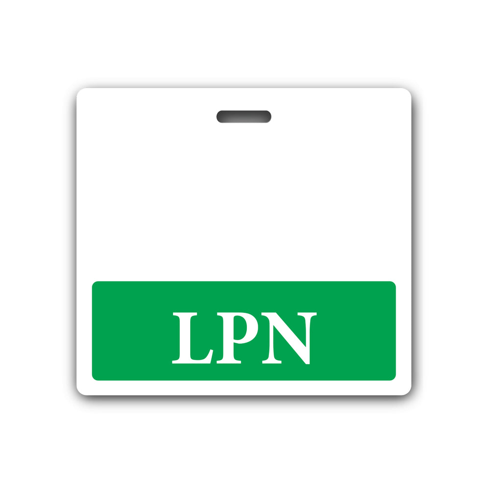 LPN Badge Buddy - Horizontal Hospital ID Role Identifier (Green Border)
