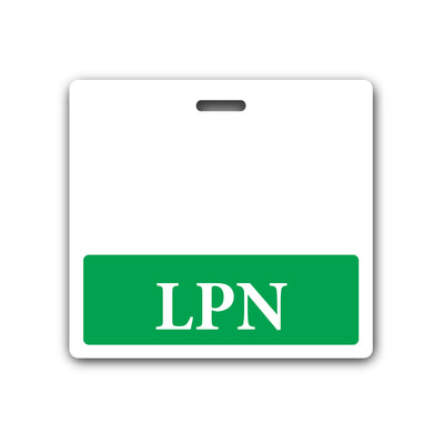 LPN Badge Buddy - Horizontal Hospital ID Role Identifier (Green Border)