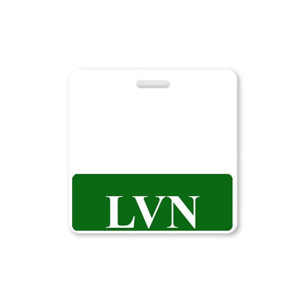 Badge Buddy LVN Horizontal with Green Border for Licensed Vocational Nurse