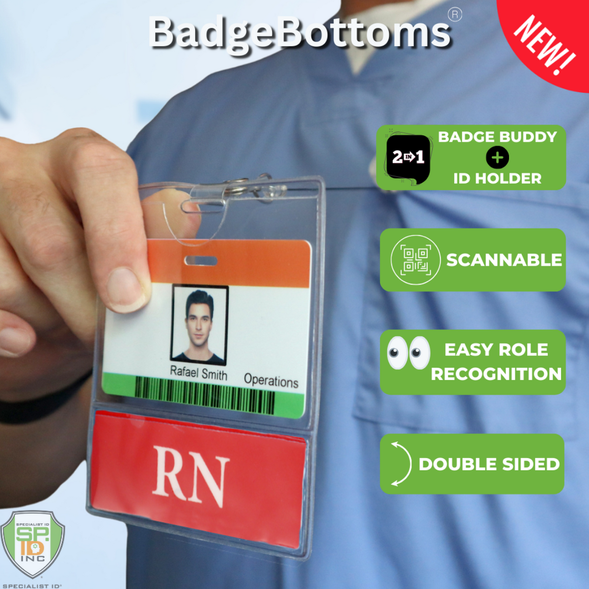 Rn Ract Badge RN BadgeBottom Badge Holder & RN Badge Buddy IN ONE!! - Horizontal ID ...