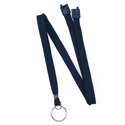 Premium Key Ring Lanyard with Breakaway Clasp - 3/8 Inch Wide Lanyard with Split Ring Keychain (BL-34R)