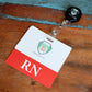 Clear RN Badge Buddy - Horizontal ID Badge Backer for Nurses - Double Sided Print
