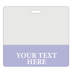 horizontal clear badge buddy ready for your title to be added (lavender border)
